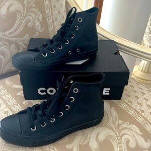Converse Black High-Top Sneakers - Chuck Taylor All Star Leather - Unisex - New!